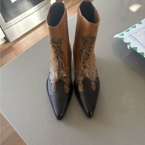 ASOS Black and Tan Ankle Boots